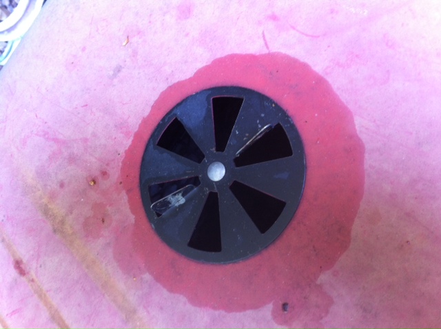 Here the vent is open all the way. That means the grill is going to be hot, hot, hot!