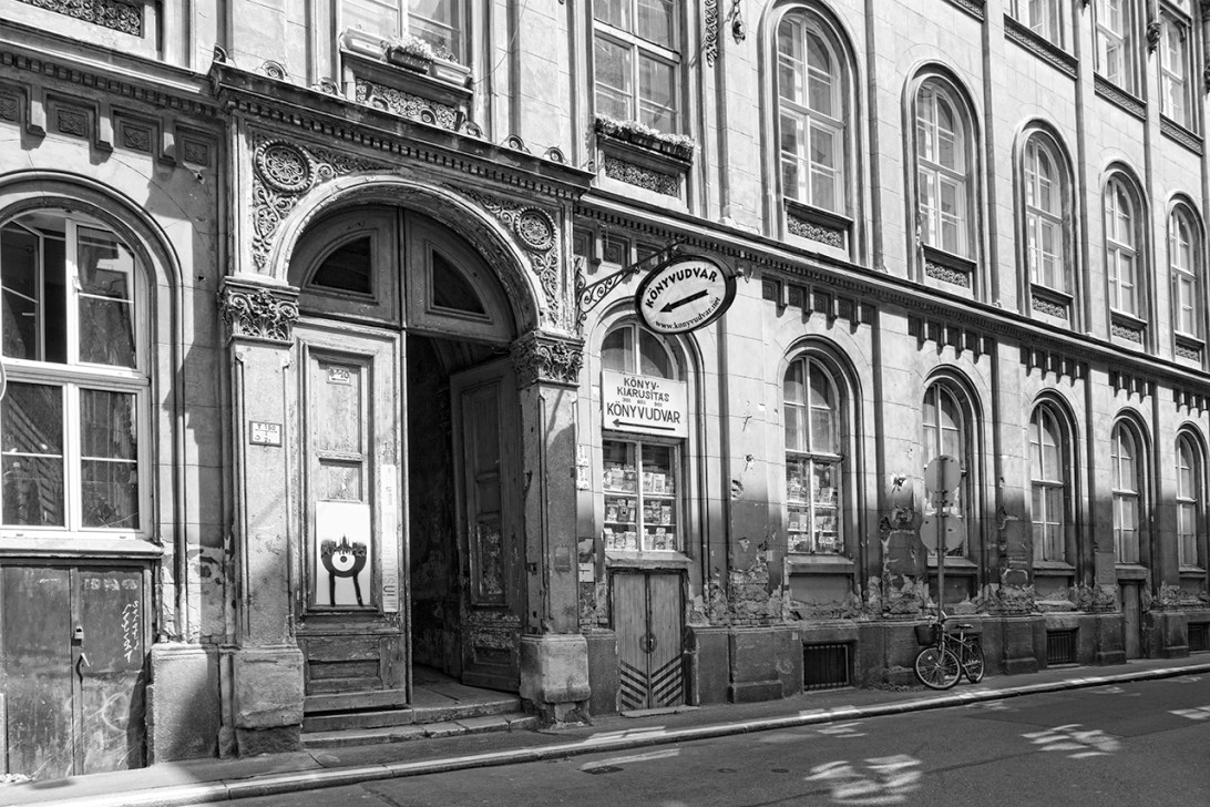 Budapest Bookstore BW by Sharon Popek